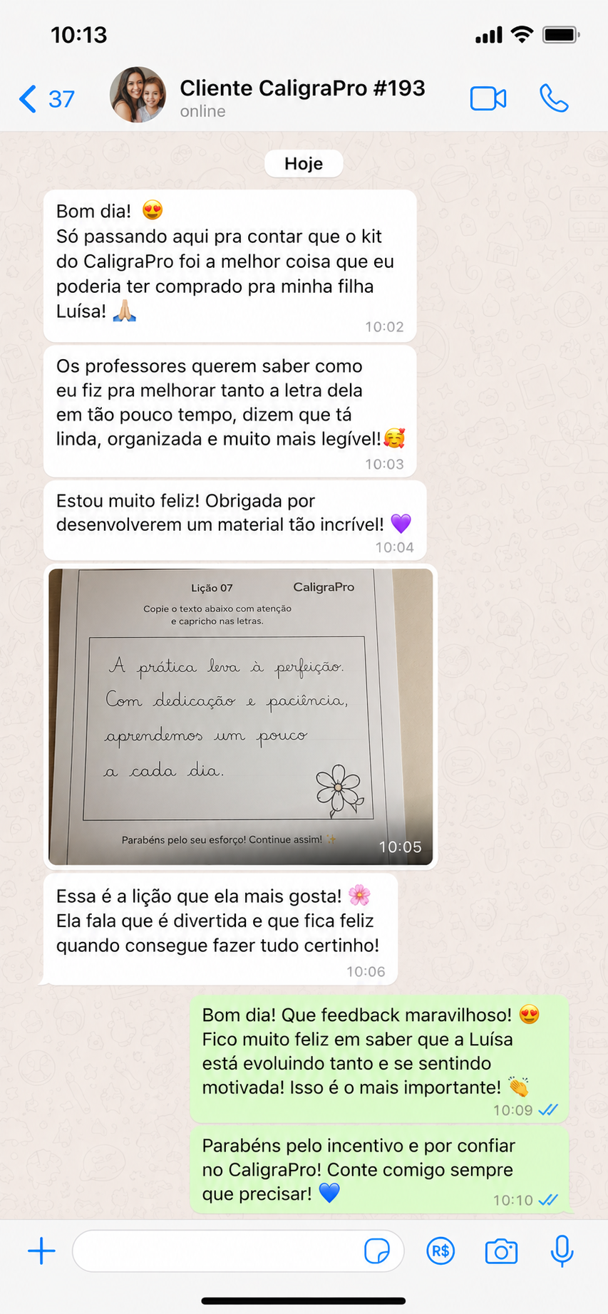Depoimento da mãe da Luísa